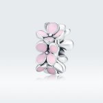 Pandora Style Spacer Charm, Pink Flower, Pink Enamel - SCC1484
