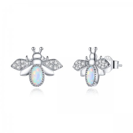 Pandora Style Silver Stud Earrings, Bee - SCE1021