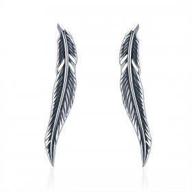 Silver Retro Wings Stud Earrings - PANDORA Style - SCE258
