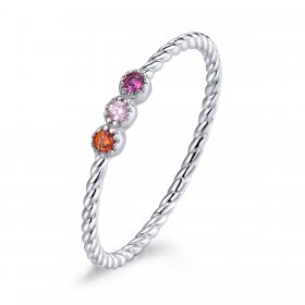Pandora Style Silver Ring, Love of Rainbow - SCR722