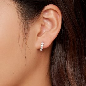 Pandora Style Moissanite Hoop Earrings - MSE030