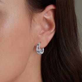 Pandora Style Iris Vintage Hoop Earrings - SCE1649