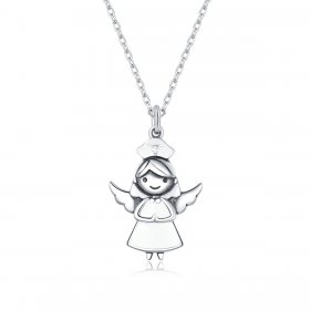 Angel In White Pendant Necklace - PANDORA Style - SCN425