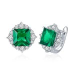 Silver Green Aurora Stud Earrings - PANDORA Style - SCE540