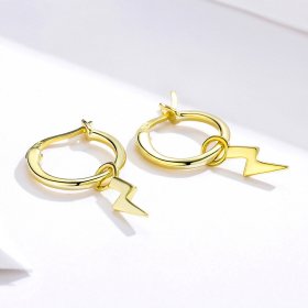 Gold-Plated Lighting Hoop Earrings - PANDORA Style - SCE621