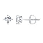 Pandora Style 0.5 Carat Four Claw Moissanite Stud Earrings - MSE003-S
