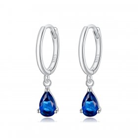 Pandora Style Silver Dangle Earrings, Drop - SCE1018-BU