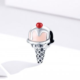 Pandora Style Silver Charm, Ice Cream, Multicolor Enamel - SCC1533