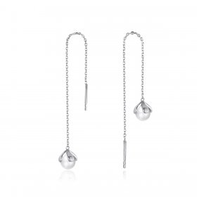 Pandora Style Silver Dangle Earrings, Thread Pure Flowers - BSE373