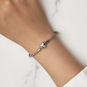 Pandora Style Heart Shaped Basic Chain Bracelet - BSB135