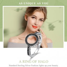 Silver Sparkling Halo Ring - PANDORA Style - SCR112