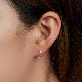PANDORA Style Pearl Moon Drop Earrings - SCE1430