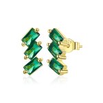 Pandora Style 18ct Gold Plated Stud Earrings, Emerald Solid - SCE1051-GN