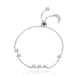 Silver Whisper of Star and Moon Slider Bracelet - PANDORA Style - SCB007