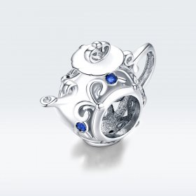 Pandora Style Silver Charm, Hollow Teapot - BSC274