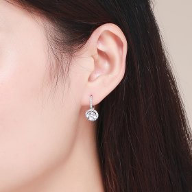 Silver Shining Time Hoop Earrings - PANDORA Style - SCE508