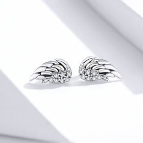Pandora Style Silver Stud Earrings, Wings - SCE882