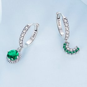 PANDORA Style Asymmetrical Sun and Moon Hoop Earrings - BSE705