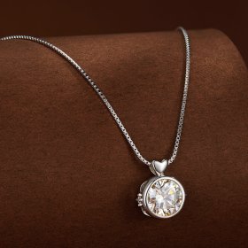 Pandora Style Necklace with 1 Carat Moissanite - MSN013