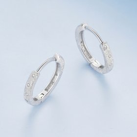 Pandora Style Geometric Flash Hoops Earrings - BSE848