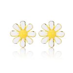 Pandora Style 18ct Gold Plated Stud Earrings, Daisy - BSE203