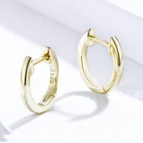 Pandora Style 18ct Gold Plated Hoop Earrings , Simple - SCE808