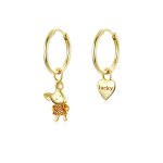 PANDORA Style Lucky Rat and Heart Hoop Earrings - BSE344-L