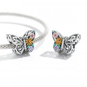 PANDORA Style Flower Butterfly Charm - BSC588