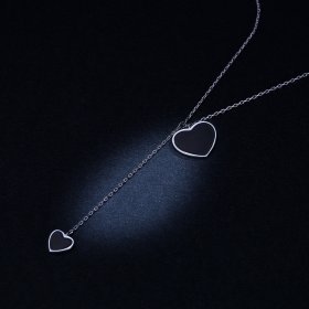 PANDORA Style Black Heart Necklace - BSN095