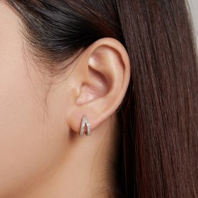 PANDORA Style Modern Woman Hoop Earrings - SCE1187-A