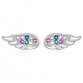 PANDORA Style Colorful Zirconium Wings Stud Earrings - SCE1397