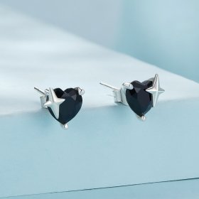 Pandora Style Retro Heart Studs Earrings - SCE1654