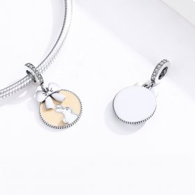 Pandora Style Silver Dangle Charm, Rabbit, Brown Enamel - SCC1439