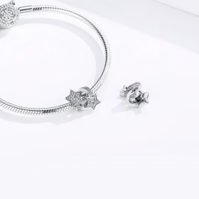 Silver Stars Dated Each Other Charm - PANDORA Style - SCC1244