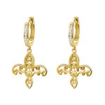 Gold-Plated Iris Hanging Earrings - PANDORA Style - SCE535