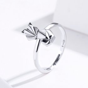 Pandora Style Silver Open Ring, Origami Fox - SCR560