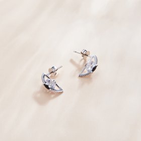 PANDORA Style Between Black and White Stud Earrings - SCE1036