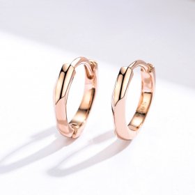 Pandora Style Rose Gold Hoop Earrings, Simple - BSE119