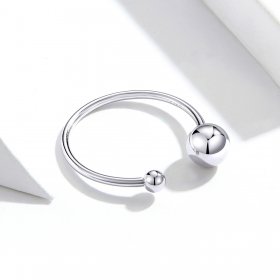 Pandora Style Silver Open Ring, Silver Ball - SCR575
