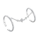 Pandora Style Chain Double Ring Open Ring - BSR405
