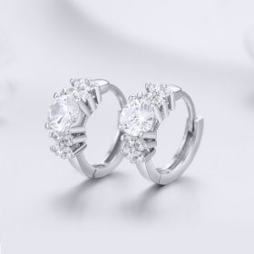 Silver Romantic Shine Hoop Earrings - PANDORA Style - SCE485