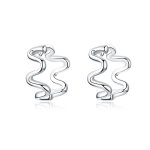 Silver Heartbeats Radians Stud Earrings - PANDORA Style - SCE672