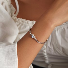 Pandora Style Heart Clasp Bracelet - SCB223