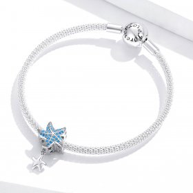 Pandora Style Silver Charm, Oceanic Starfish - BSC252