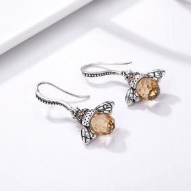 Silver Bee Hanging Earrings - PANDORA Style - SCE149