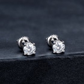 Pandora Style 0.5 Carat Four Claw Moissanite Stud Earrings - MSE003-S