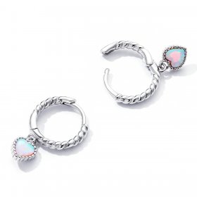 PANDORA Style Opal Love Hoop Earrings - SCE1385