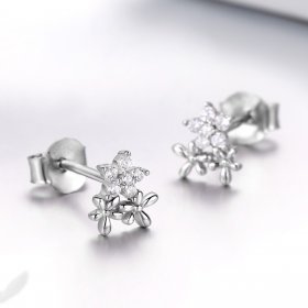 Pandora Style Silver Stud Earrings, Gypsophila - BSE030