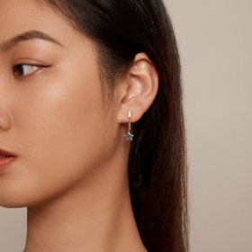 Pandora Style Star Hoop Earrings - SCE1621