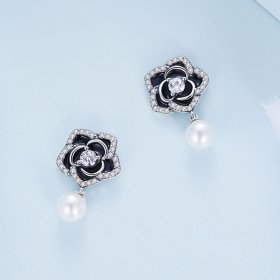 PANDORA Style Camellia Stud Earrings - BSE706